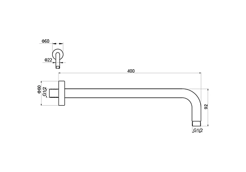 Кронштейн верхнего душа Aquatek AQ2176MB Черный матовый Кронштейн верхнего душа Aquatek AQ2176MB Черный матовый