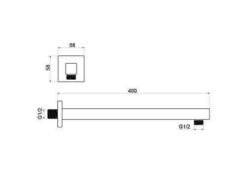 Кронштейн верхнего душа Aquatek AQ2177MB Черный матовый Кронштейн верхнего душа Aquatek AQ2177MB Черный матовый