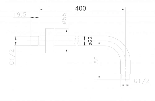 Кронштейн верхнего душа BONNA хром BNP6010 Кронштейн верхнего душа BONNA хром BNP6010