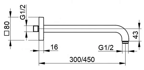 Кронштейн верхнего душа Keuco IXMO 53088370402 Кронштейн верхнего душа Keuco IXMO 53088370402