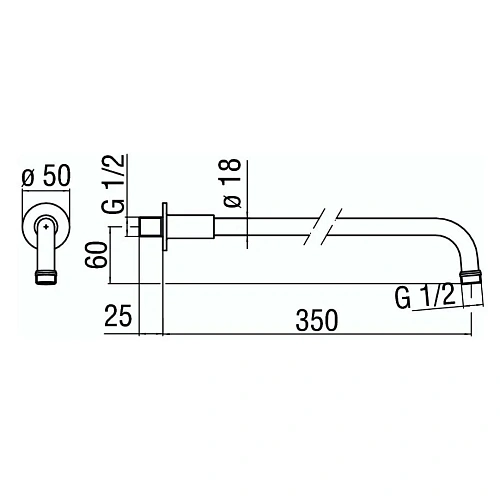 Кронштейн верхнего душа Nobili AD138/4CR Кронштейн верхнего душа Nobili AD138/4CR