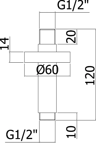 Кронштейн верхнего душа Paffoni ZSOF064BO Кронштейн верхнего душа Paffoni ZSOF064BO