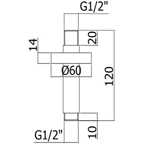 Кронштейн верхнего душа Paffoni ZSOF064NO черный матовый Кронштейн верхнего душа Paffoni ZSOF064NO черный матовый