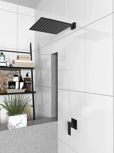 Кронштейн верхнего душа Paini 50PZ745QQ35 35 см, черный матовый PVD Кронштейн верхнего душа Paini 50PZ745QQ35 35 см, черный матовый PVD