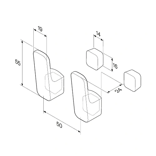 Крючок AM.PM Func A8F35600 Крючок AM.PM Func A8F35600