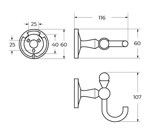Крючок Art&Max Antic Crystal (AM-E-2686BSJ-Do) золото Крючок Art&Max Antic Crystal (AM-E-2686BSJ-Do) золото