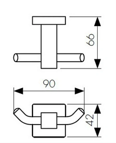 Крючок Kaiser KH-4302 двойной бронза латунь Крючок Kaiser KH-4302 двойной бронза латунь