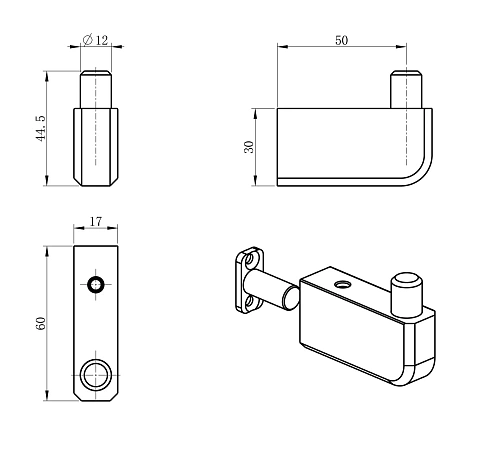 Крючок Wonzon & Woghand черный матовый (WW-V3301-MB) Крючок Wonzon & Woghand черный матовый (WW-V3301-MB)