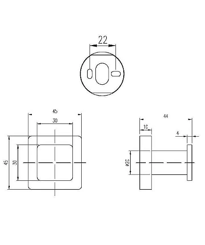 Крючок для полотенец 45 x 44 x 45 mm, Хром TVA15201100061 Крючок для полотенец 45 x 44 x 45 mm, Хром TVA15201100061
