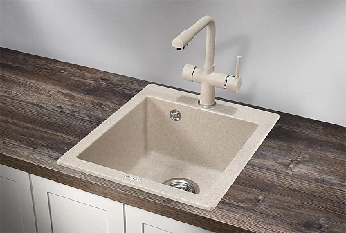 Кухонная мойка Granula 4201, ПИРИТ, кварц 415х490 Кухонная мойка Granula 4201, ПИРИТ, кварц 415х490