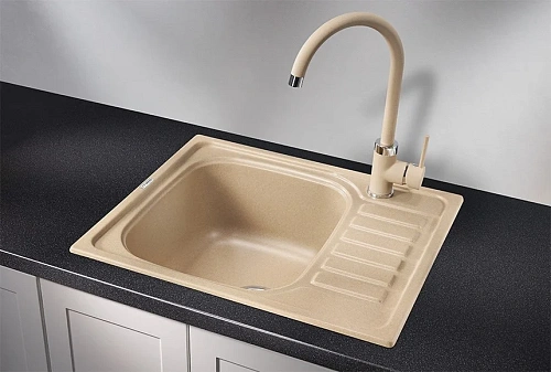 Кухонная мойка Granula 5801, ПЕСОК, кварц 575х495 Кухонная мойка Granula 5801, ПЕСОК, кварц 575х495