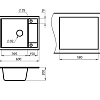 Кухонная мойка Granula 6002, ПЕСОК, кварц 600х500 Кухонная мойка Granula 6002, ПЕСОК, кварц 600х500