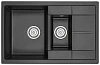 Кухонная мойка Granula 7802, ШВАРЦ (чёрный металлик), кварц 775х495