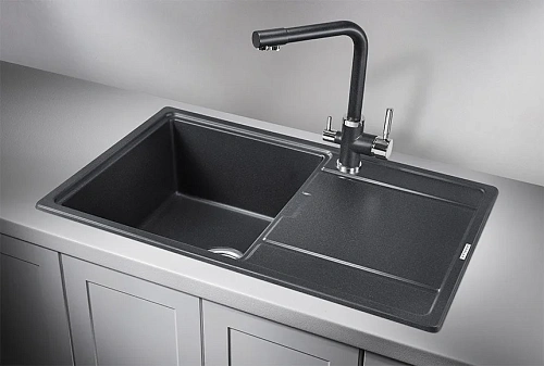 Кухонная мойка Granula 7804, ЧЁРНЫЙ, кварц 780х500 Кухонная мойка Granula 7804, ЧЁРНЫЙ, кварц 780х500