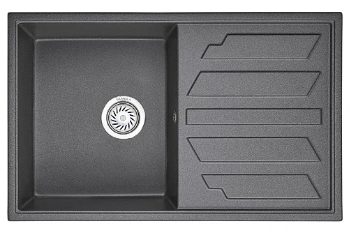 Кухонная мойка Granula 8002, ГРАФИТ (ЧЁРНО-СЕРЫЙ), кварц 790х500 Кухонная мойка Granula 8002, ГРАФИТ (ЧЁРНО-СЕРЫЙ), кварц 790х500