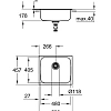 Кухонная мойка GROHE K200 60-S, 533 x 458 мм, оборачиваемая с одной чашей, нержавеющая сталь (31719S 31719SD0 Кухонная мойка GROHE K200 60-S, 533 x 458 мм, оборачиваемая с одной чашей, нержавеющая сталь (31719S 31719SD0