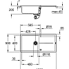Кухонная мойка GROHE K400, 1000 x 500 мм, черный гранит (31641AP0) Кухонная мойка GROHE K400, 1000 x 500 мм, черный гранит (31641AP0)