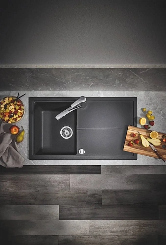 Кухонная мойка GROHE K400, 860 x 500 мм, черный гранит (31640AP0) Кухонная мойка GROHE K400, 860 x 500 мм, черный гранит (31640AP0)