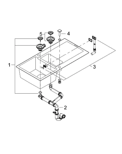 Кухонная мойка GROHE K500 с 1,5 чашей, 1000 x 500 мм, серый гранит (31646AT0) Кухонная мойка GROHE K500 с 1,5 чашей, 1000 x 500 мм, серый гранит (31646AT0)