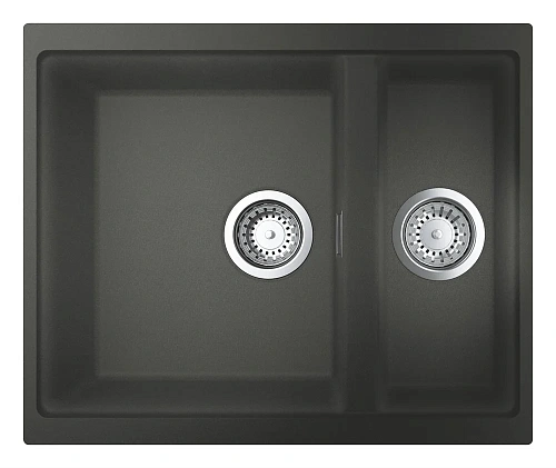 Кухонная мойка GROHE K500 с 1,5 чашей, 555 x 460 мм, серый гранит (31648AT0) Кухонная мойка GROHE K500 с 1,5 чашей, 555 x 460 мм, серый гранит (31648AT0)