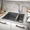 Кухонная мойка GROHE K500 с 1,5 чашей, 555 x 460 мм, серый гранит (31648AT0) Кухонная мойка GROHE K500 с 1,5 чашей, 555 x 460 мм, серый гранит (31648AT0)