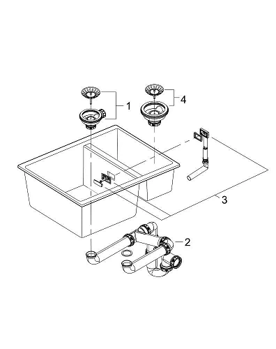 Кухонная мойка GROHE K500 с 1,5 чашей, 555 x 460 мм, черный гранит (31648AP0) Кухонная мойка GROHE K500 с 1,5 чашей, 555 x 460 мм, черный гранит (31648AP0)