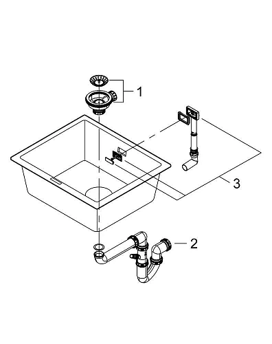 Кухонная мойка GROHE K700U с одной чашей, 533 x 457 мм, серый гранит (31654AT0) Кухонная мойка GROHE K700U с одной чашей, 533 x 457 мм, серый гранит (31654AT0)