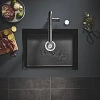Кухонная мойка GROHE K700U с одной чашей, 610 x 460 мм, черный гранит (31655AP0) Кухонная мойка GROHE K700U с одной чашей, 610 x 460 мм, черный гранит (31655AP0)