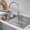 Кухонная мойка GROHE из нержавеющей стали с корзинчатым вентилем, оборачиваемая K400 45 -S 86/50 1.0 31566SD0 Кухонная мойка GROHE из нержавеющей стали с корзинчатым вентилем, оборачиваемая K400 45 -S 86/50 1.0 31566SD0