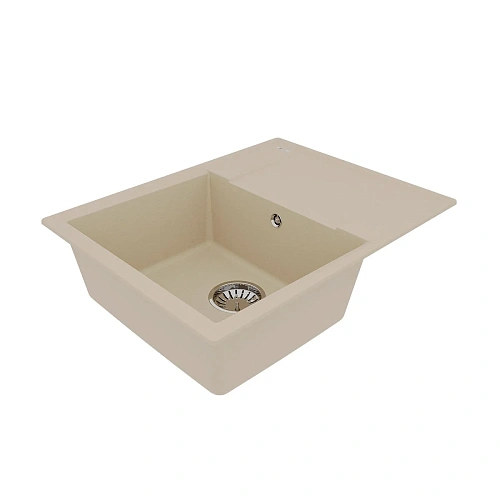 Кухонная мойка Lemark IMANDRA 640 врезная из кварцгранита, с крылом, бежевый 9910020 Кухонная мойка Lemark IMANDRA 640 врезная из кварцгранита, с крылом, бежевый 9910020