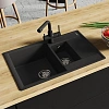 Кухонная мойка Lemark RAMZA 760 врезная из кварцгранита, с крылом, шампань 9910042 Кухонная мойка Lemark RAMZA 760 врезная из кварцгранита, с крылом, шампань 9910042