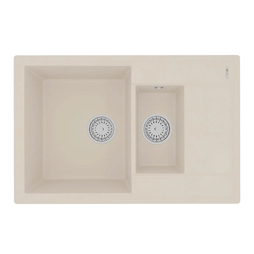 Кухонная мойка Lemark RAMZA 760 врезная из кварцгранита, с крылом, шампань 9910042 Кухонная мойка Lemark RAMZA 760 врезная из кварцгранита, с крылом, шампань 9910042