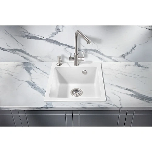 Кухонная мойка Milacio Murcia 46 Cuarzo (MC.77032), белый Кухонная мойка Milacio Murcia 46 Cuarzo (MC.77032), белый