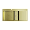 Кухонная мойка Omoikiri Akisame 100-2-LG-L нерж.сталь/светлое золото 4973089 Кухонная мойка Omoikiri Akisame 100-2-LG-L нерж.сталь/светлое золото 4973089