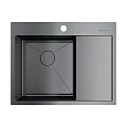 Кухонная мойка Omoikiri Akisame 65-GM-L нерж.сталь/вороненая сталь 4973097 Кухонная мойка Omoikiri Akisame 65-GM-L нерж.сталь/вороненая сталь 4973097