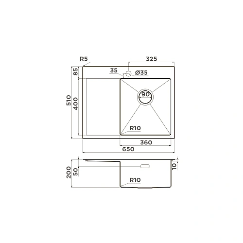 Кухонная мойка Omoikiri Akisame 65-LG-R нерж.сталь/светлое золото 4973084 Кухонная мойка Omoikiri Akisame 65-LG-R нерж.сталь/светлое золото 4973084