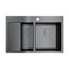 Кухонная мойка Omoikiri Akisame 78-2-GM-R нерж.сталь/вороненая сталь 4973102 Кухонная мойка Omoikiri Akisame 78-2-GM-R нерж.сталь/вороненая сталь 4973102