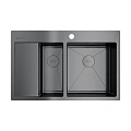 Кухонная мойка Omoikiri Akisame 78-2-GM-R нерж.сталь/вороненая сталь 4973102 Кухонная мойка Omoikiri Akisame 78-2-GM-R нерж.сталь/вороненая сталь 4973102