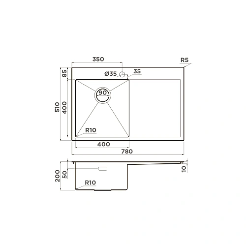 Кухонная мойка Omoikiri Akisame 78-LG-L нерж.сталь/светлое золото 4973085 Кухонная мойка Omoikiri Akisame 78-LG-L нерж.сталь/светлое золото 4973085