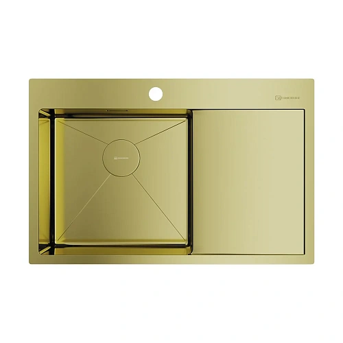 Кухонная мойка Omoikiri Akisame 78-LG-L нерж.сталь/светлое золото 4973085 Кухонная мойка Omoikiri Akisame 78-LG-L нерж.сталь/светлое золото 4973085