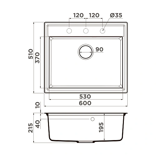 Кухонная мойка Omoikiri Daisen 60-CA Artgranit/коричневый 4993619 Кухонная мойка Omoikiri Daisen 60-CA Artgranit/коричневый 4993619