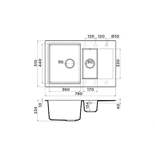 Кухонная мойка Omoikiri Daisen 78-2-MA Artgranit/марципан 4993329 Кухонная мойка Omoikiri Daisen 78-2-MA Artgranit/марципан 4993329