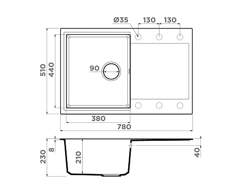 Кухонная мойка Omoikiri Daisen 78T-SA Tetogranit/бежевый 4993528 Кухонная мойка Omoikiri Daisen 78T-SA Tetogranit/бежевый 4993528
