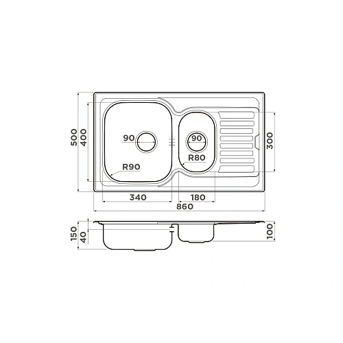 Кухонная мойка Omoikiri Kashiogawa 86-2-IN нерж.сталь/нержавеющая сталь 4993454 Кухонная мойка Omoikiri Kashiogawa 86-2-IN нерж.сталь/нержавеющая сталь 4993454