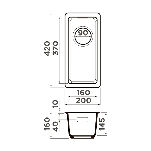 Кухонная мойка Omoikiri Kata 20-U-CA Artgranit/коричневый 4993371 Кухонная мойка Omoikiri Kata 20-U-CA Artgranit/коричневый 4993371