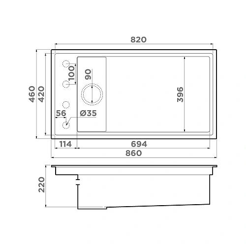 Кухонная мойка Omoikiri Kinaru 86-U/I-WG Artceramic/wind green 4993202 Кухонная мойка Omoikiri Kinaru 86-U/I-WG Artceramic/wind green 4993202