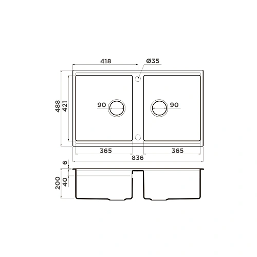 Кухонная мойка Omoikiri Kitagawa 83-2-U-GB Artceramic/графит 4993811 Кухонная мойка Omoikiri Kitagawa 83-2-U-GB Artceramic/графит 4993811