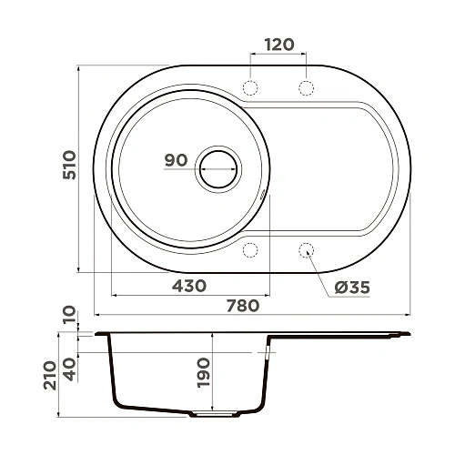 Кухонная мойка Omoikiri Manmaru 78-GR Artgranit/leningrad grey 4993360 Кухонная мойка Omoikiri Manmaru 78-GR Artgranit/leningrad grey 4993360