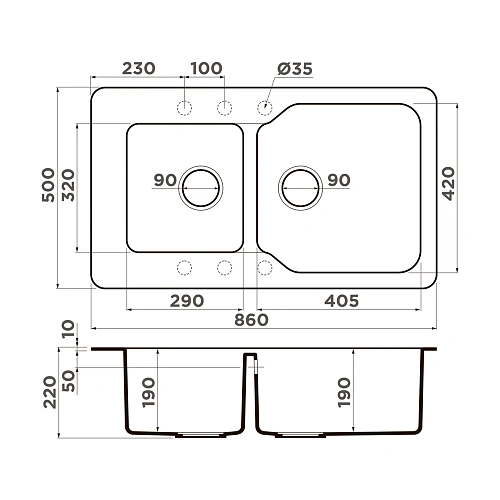 Кухонная мойка Omoikiri Maru 86-2-BE Tetogranit/ваниль 4993285 Кухонная мойка Omoikiri Maru 86-2-BE Tetogranit/ваниль 4993285