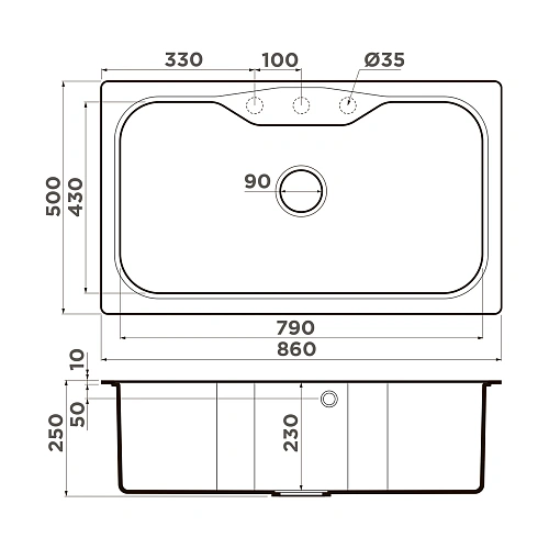 Кухонная мойка Omoikiri Maru 86-DC Tetogranit/коричневый 4993214 Кухонная мойка Omoikiri Maru 86-DC Tetogranit/коричневый 4993214